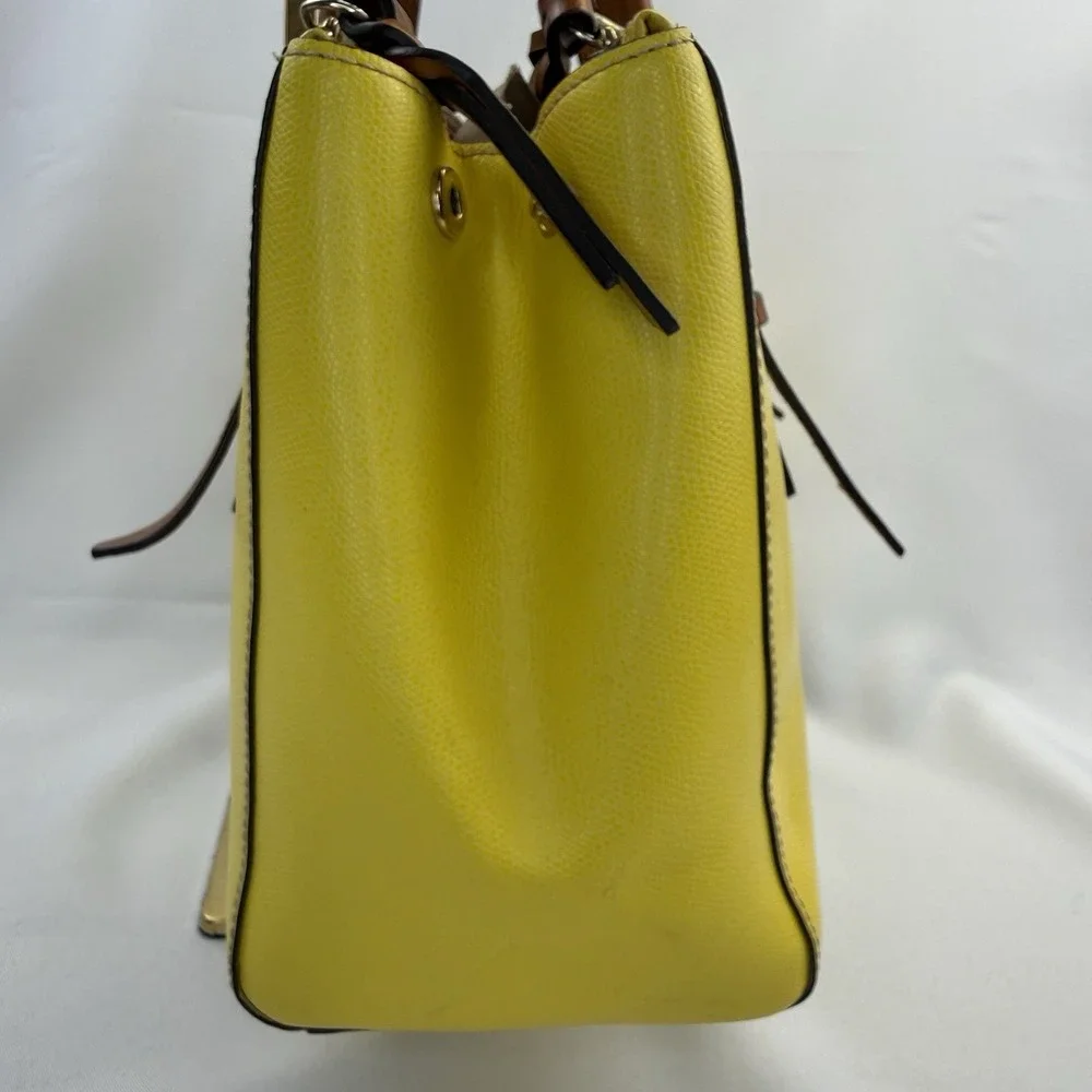 Dooney & Bourke Claremont Miller Yellow‎ Leather Satchel Purse Handbag